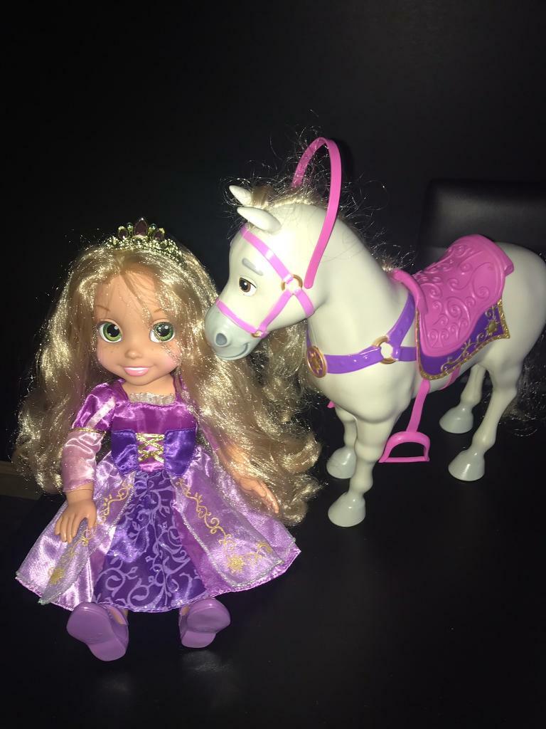 big rapunzel doll and horse